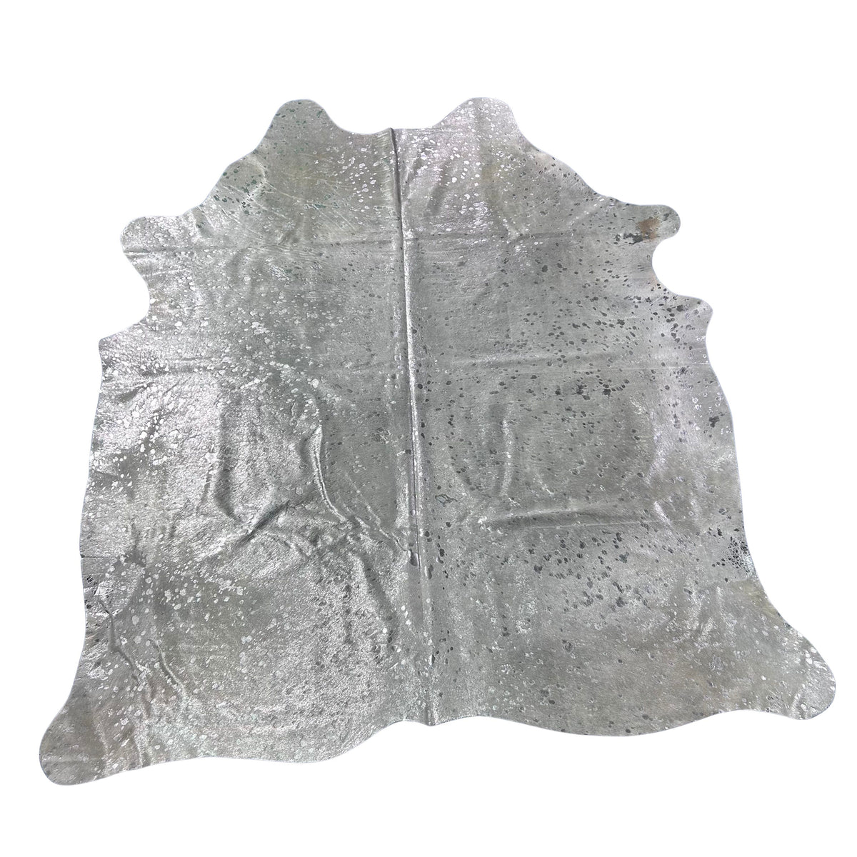 Silver Metallic Cowhide Rug Size: 7x6.5 feet Z-137