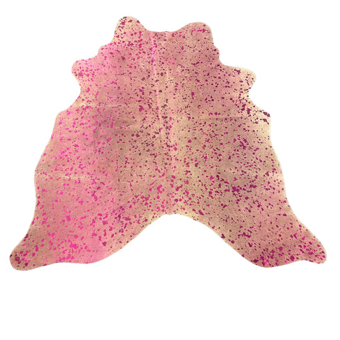 Pink Metallic Cowhide Rug Size: 5.5x5.5 feet Z-139