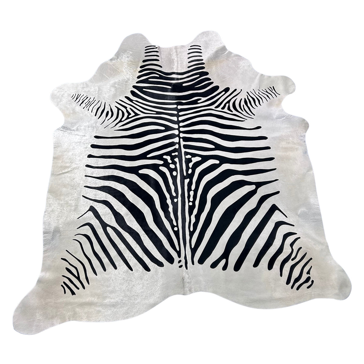 African Zebra Cowhide Rug Size: 7x6.2 feet Z-140