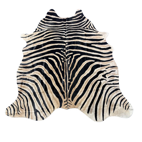 Genuine Zebra Cowhide Rug (a few small patches) Size: 7x6 feet Z-143