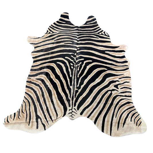 Genuine Zebra Cowhide Rug Size: 6.5x6 feet Z-144