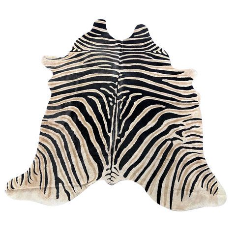 Genuine Zebra Cowhide Rug Size: 6.5x6 feet Z-144
