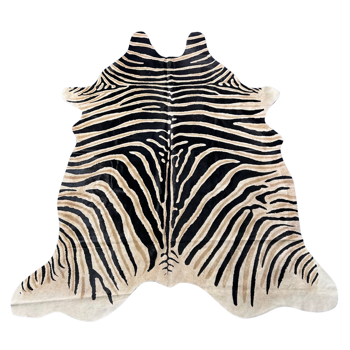 Genuine Zebra Cowhide Rug Size: 7x6 feet Z-146