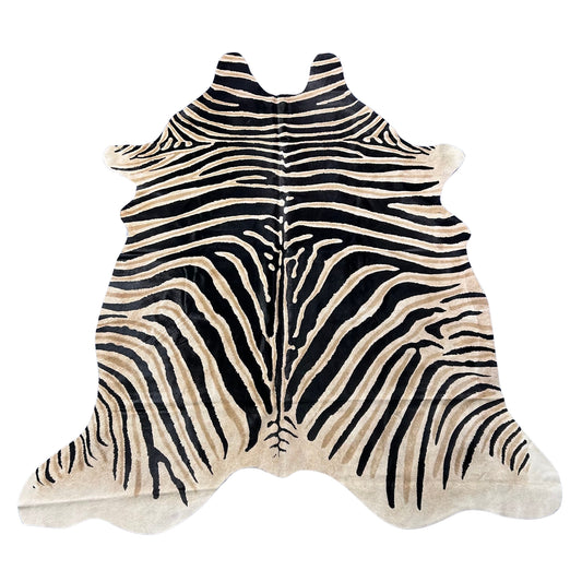 Genuine Zebra Cowhide Rug Size: 7x6 feet Z-146