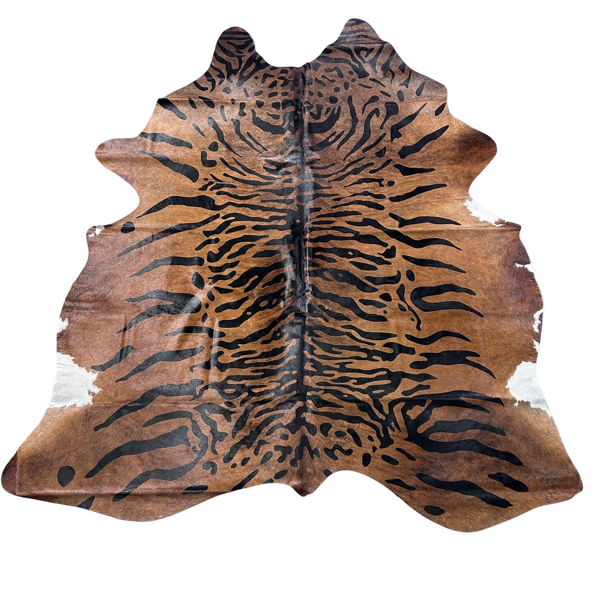 Java Tiger Cowhide Rug Size: 8x7 feet Z-152