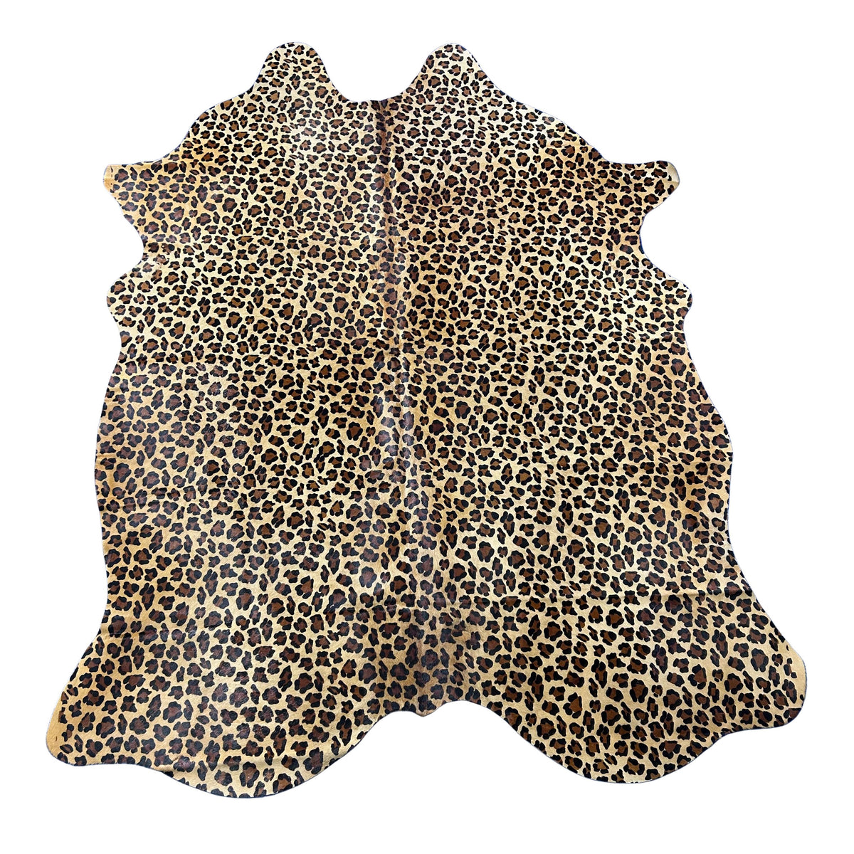 Leopard Print Cowhide Rug Size: 7.2x6 feet Z-153