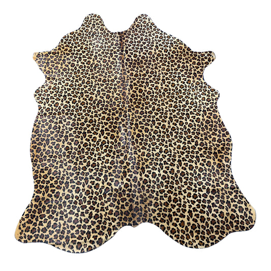 Leopard Print Cowhide Rug Size: 7.2x6 feet Z-153