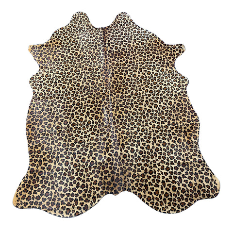Leopard Print Cowhide Rug Size: 7.2x6 feet Z-153