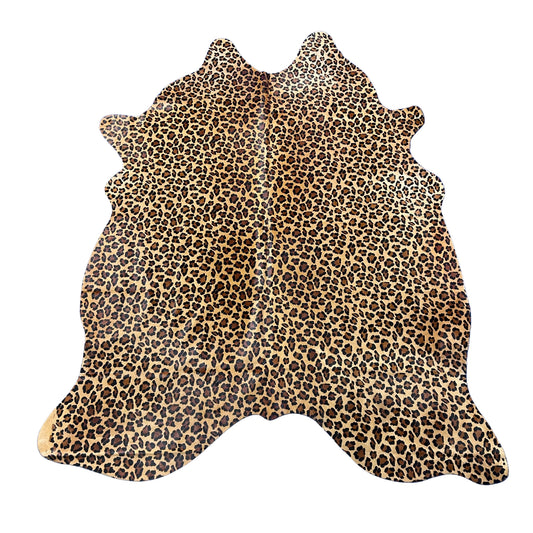 Leopard Print Cowhide Rug Size: 7.2x6 feet Z-155