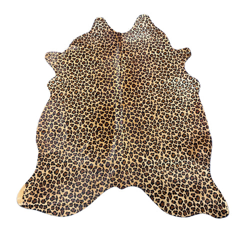 Leopard Print Cowhide Rug Size: 7.2x6 feet Z-155