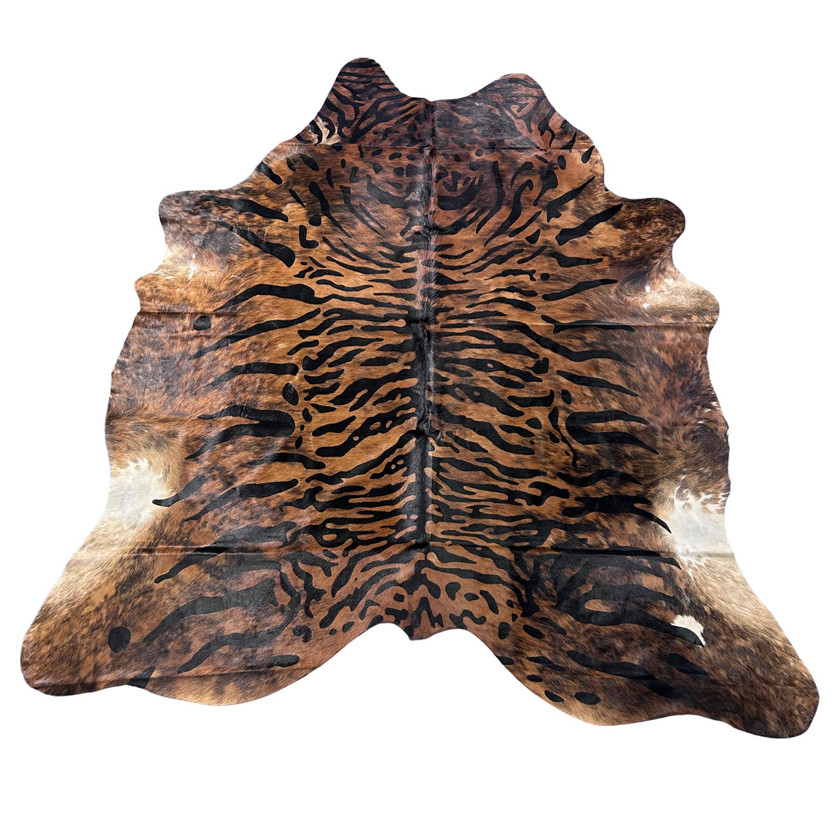 Java Tiger Cowhide Rug Size: 7.2x7 feet Z-157