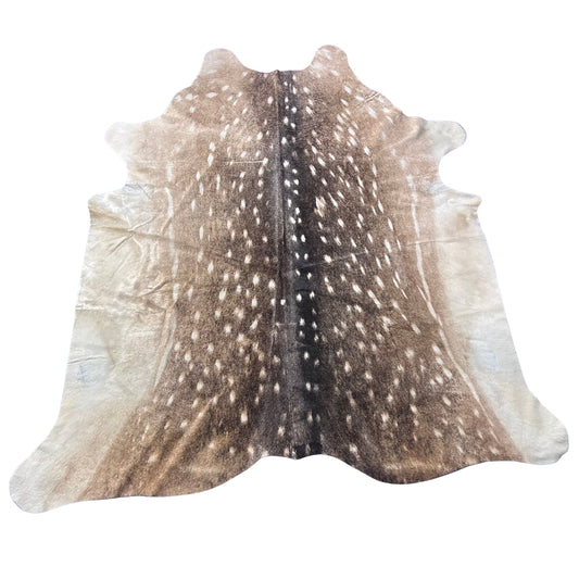 Axis Deer Skin Cowhide Rug Size: 7x6.5 feet Z-167