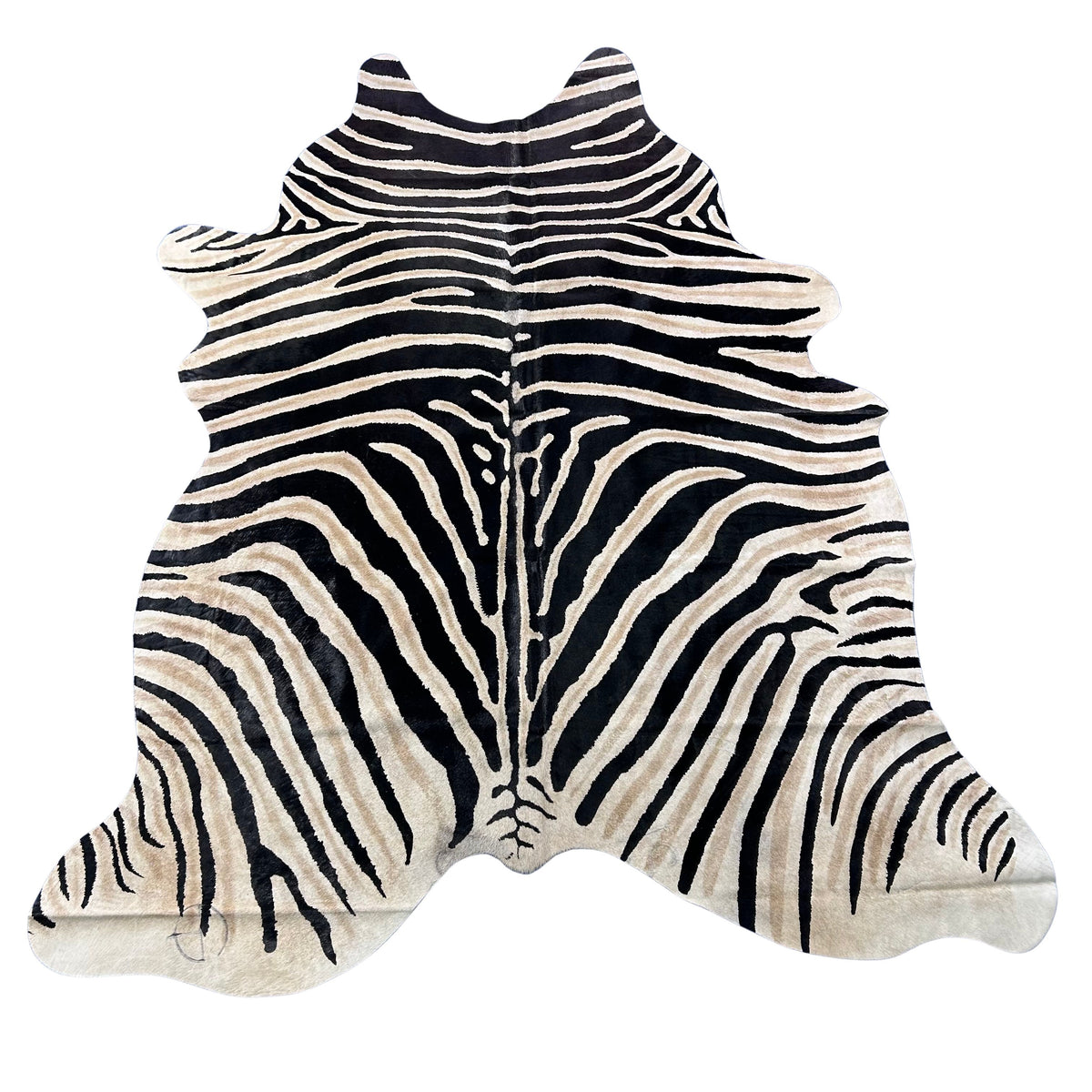 Genuine Zebra Cowhide Rug (lighter inner stripes) Size: 7x6 feet Z-176