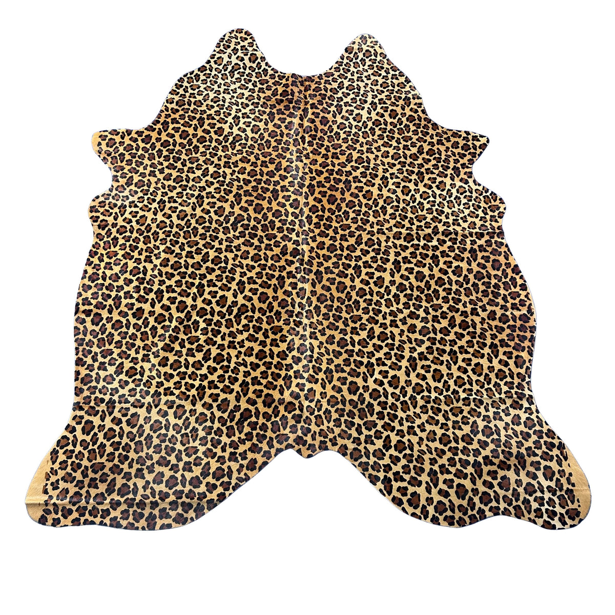 Leopard Print Cowhide Rug Size: 7x6 feet Z-178