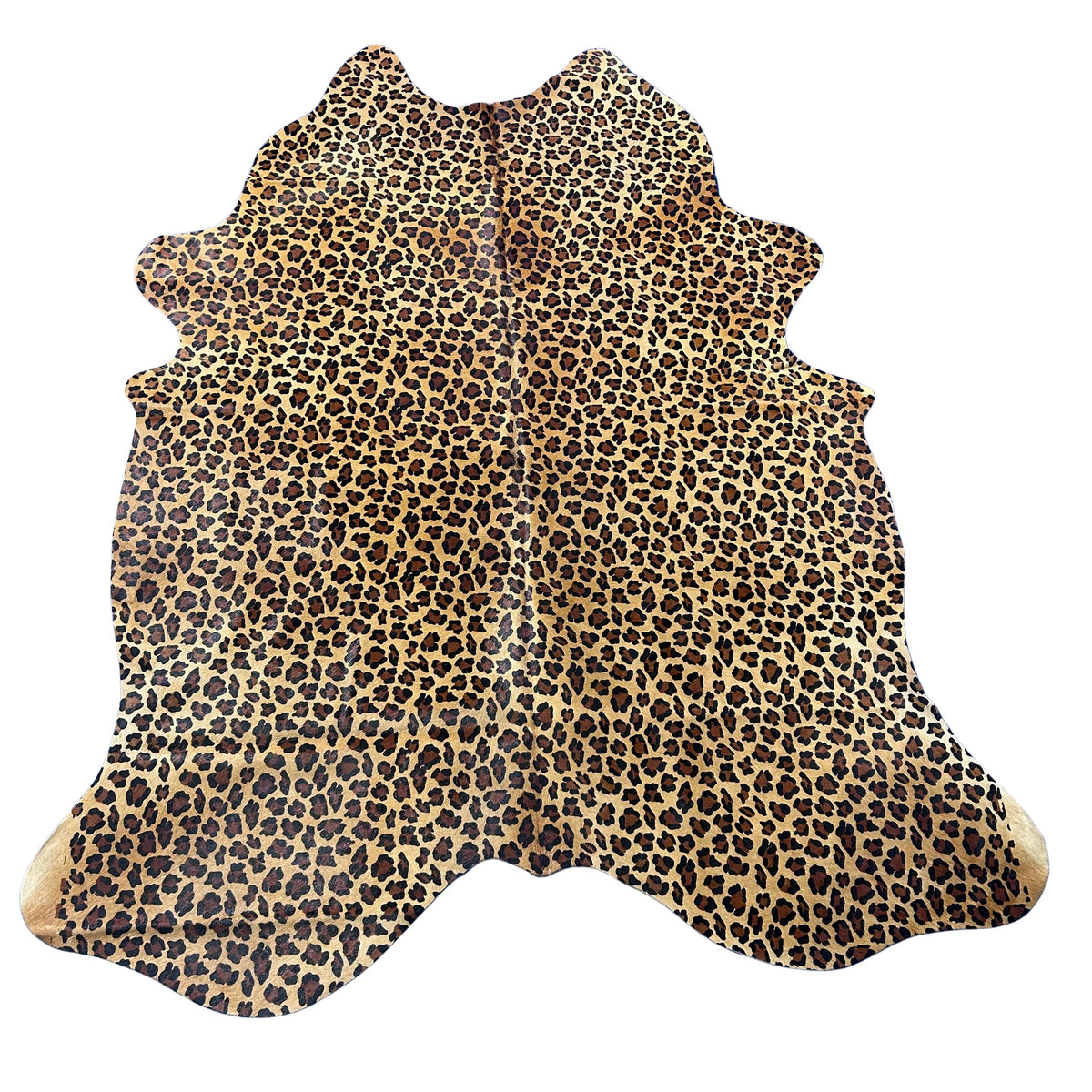 Leopard Print Cowhide Rug Size: 7.2x6 feet Z-179