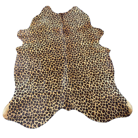 Leopard Print Cowhide Rug Size: 7.2x6 feet Z-179