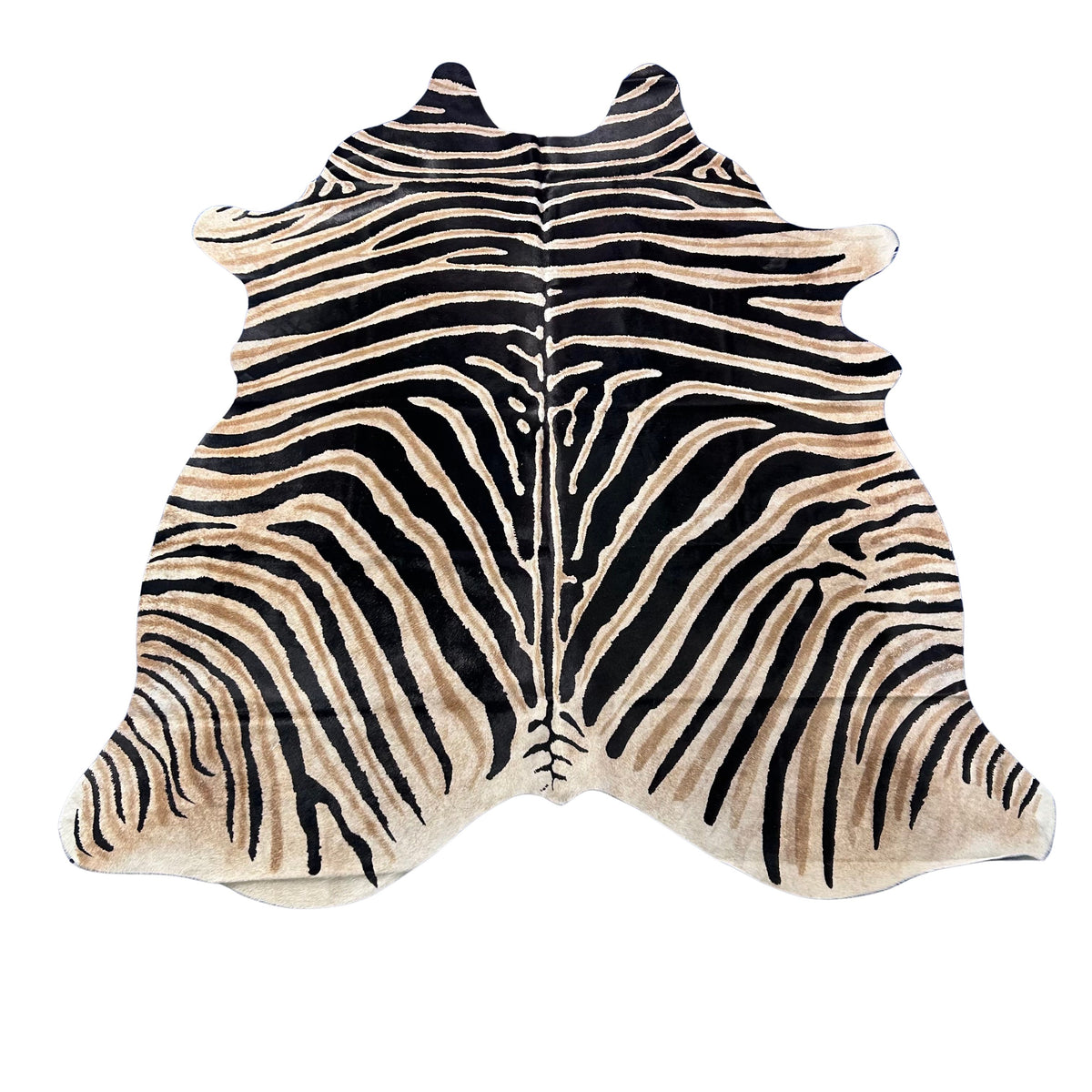 Genuine Zebra Cowhide Rug Size: 6x6 feet Z-186