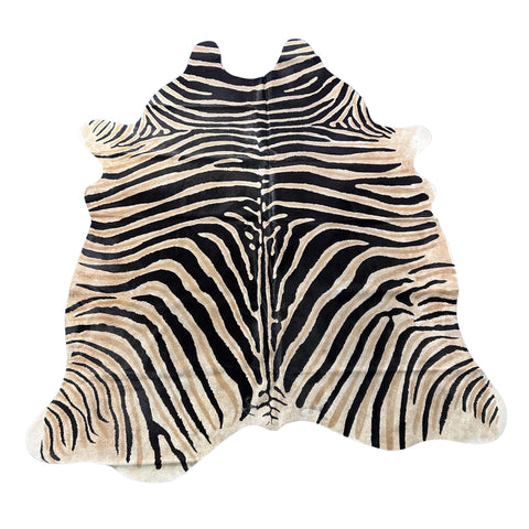 Genuine Zebra Cowhide Rug Size: 7x6 feet Z-188