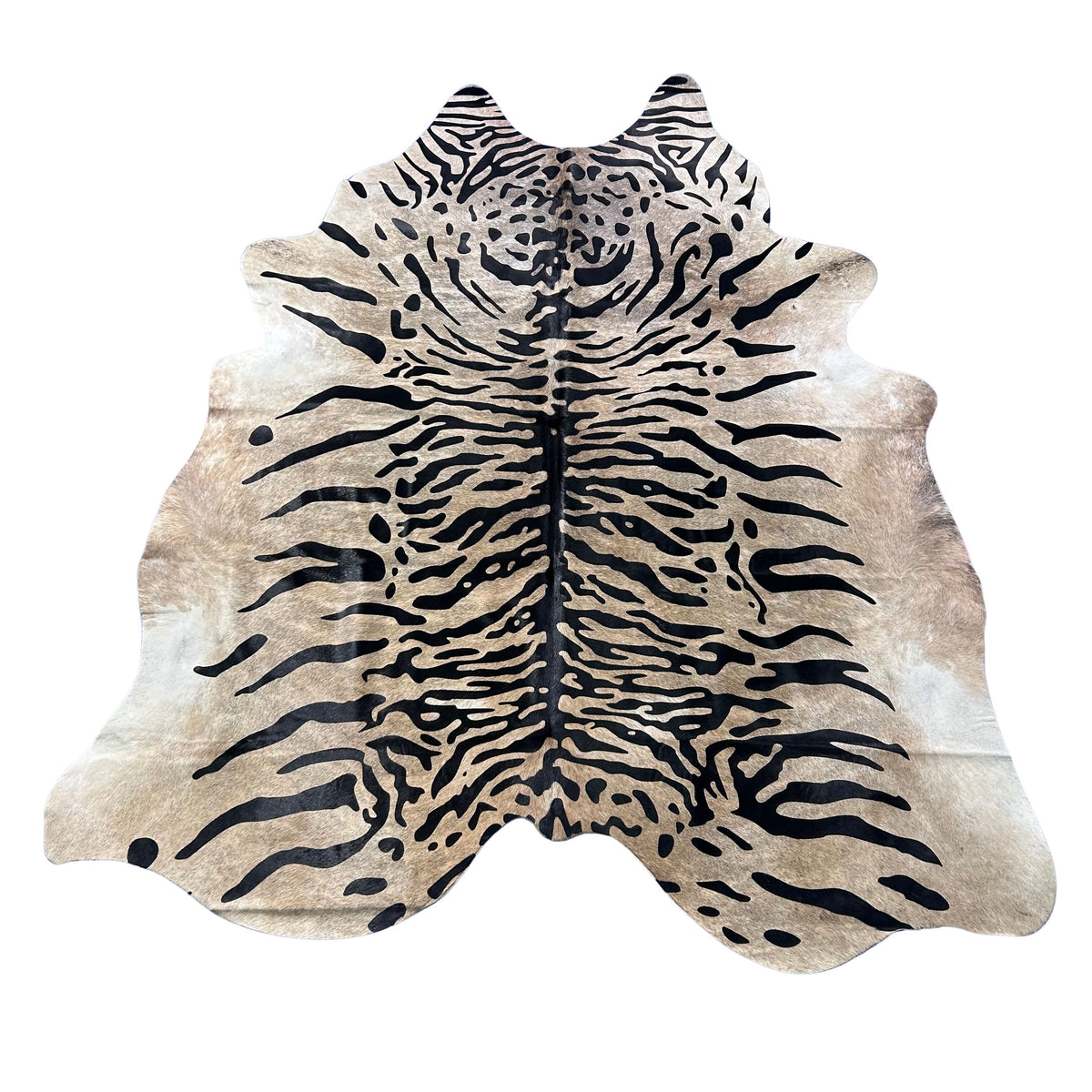 Siberean Tiger Print Cowhide Rug Size: 8x7 feet Z-193