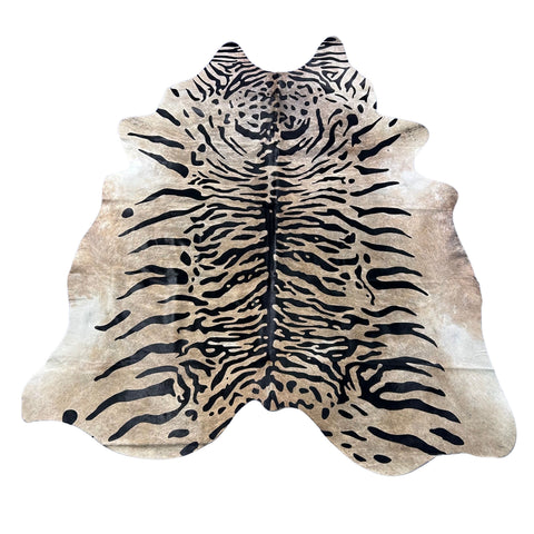 Siberean Tiger Print Cowhide Rug Size: 8x7 feet Z-193