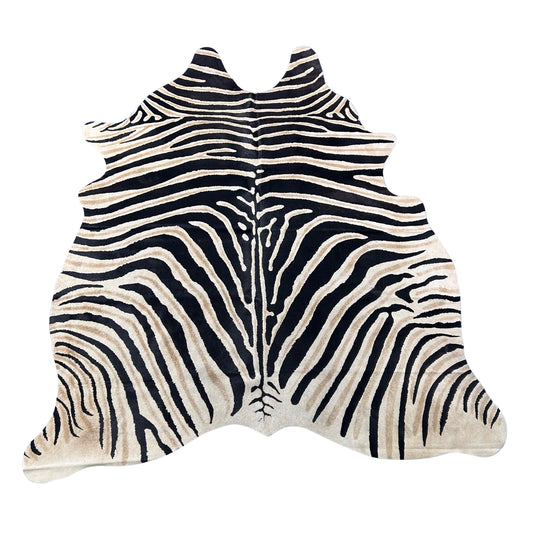 Genuine Zebra Cowhide Rug Size: 6.5x5.7 feet Z-197