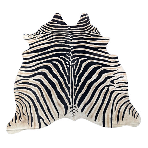 Genuine Zebra Cowhide Rug Size: 6.5x5.7 feet Z-197