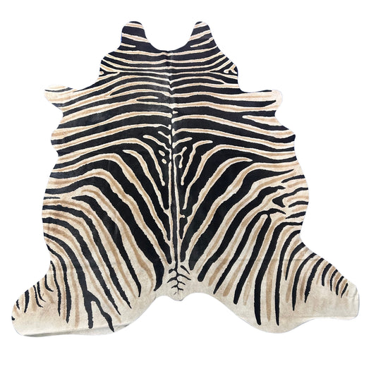 Genuine Zebra Cowhide Rug Size: 6.5x6 feet Z-200