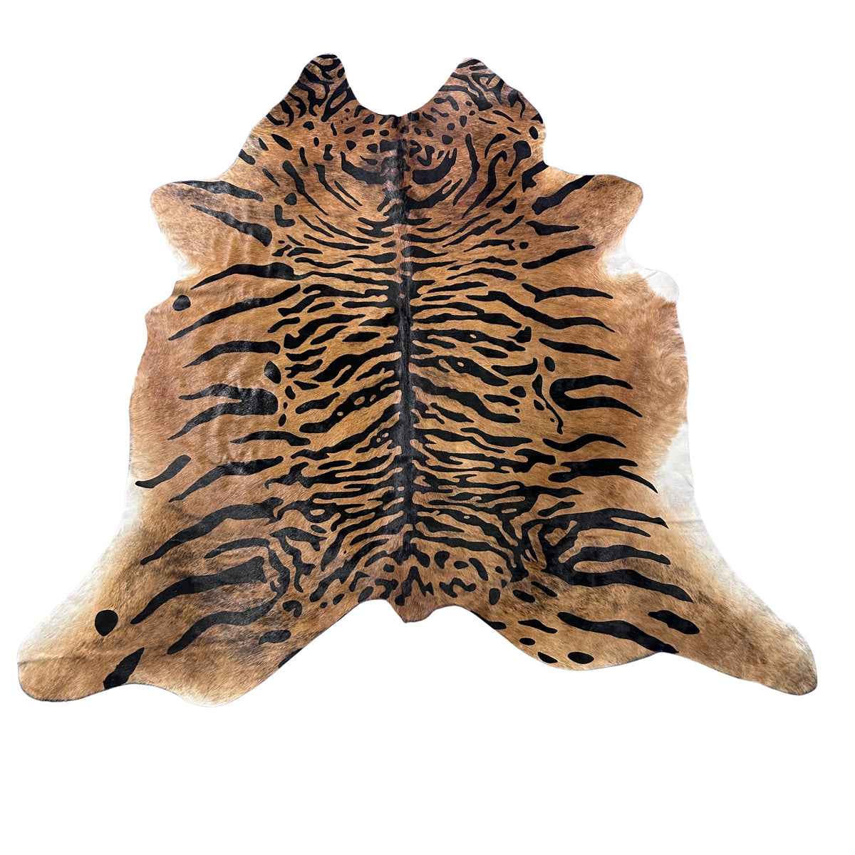 Siberian Tiger Print Cowhide Rug Size: 7x7 feet Z-203