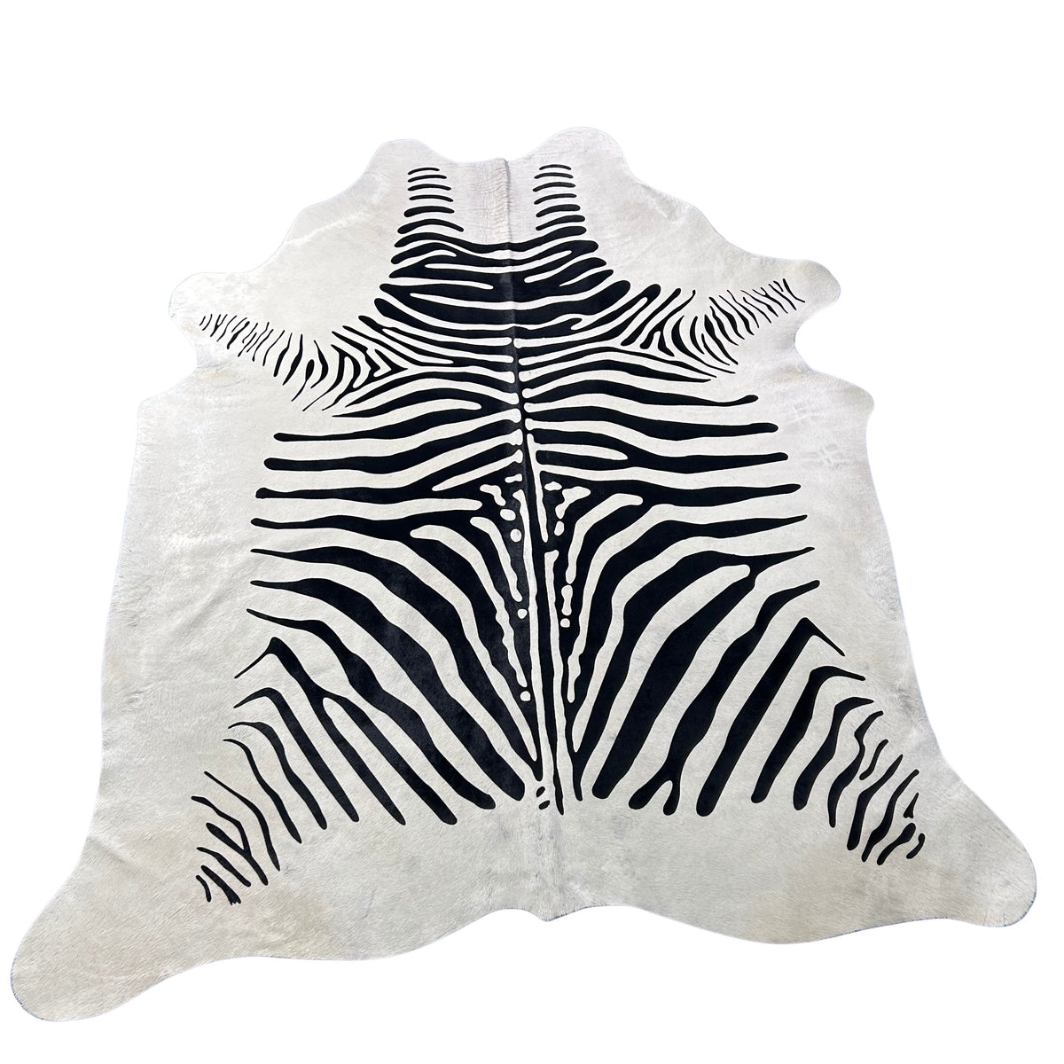 African Zebra Print Cowhide Rug (awesome quality) Size: 7x6.7 feet Z-204