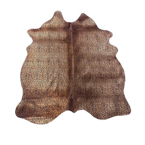 Cheetah Print Cowhide Rug (dark background) Size: 6.5x5.5 feet Z-208