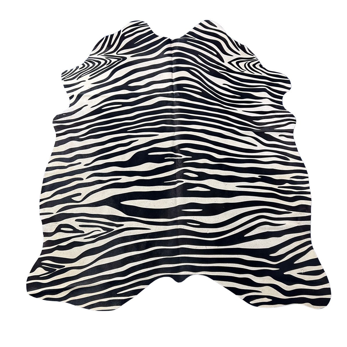 Horizontal Zebra Print Cowhide Rug Size: 7x5.5 feet Z-215