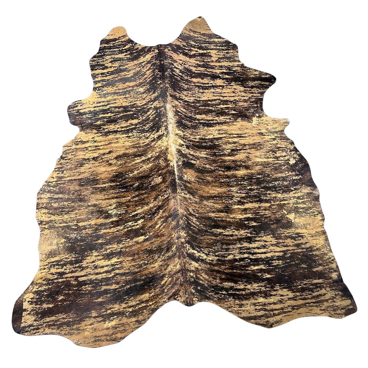 Printed Brindle Cowhide Rug with distressed finish Size: 8x6.5 feet Z-216