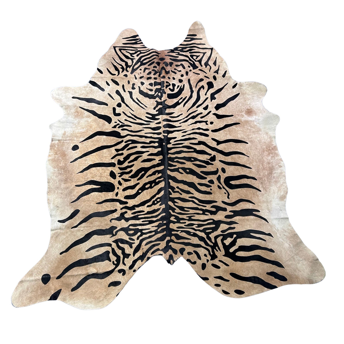 Tiger Print Cowhide Rug Size: 8.5x7 feet Z-228
