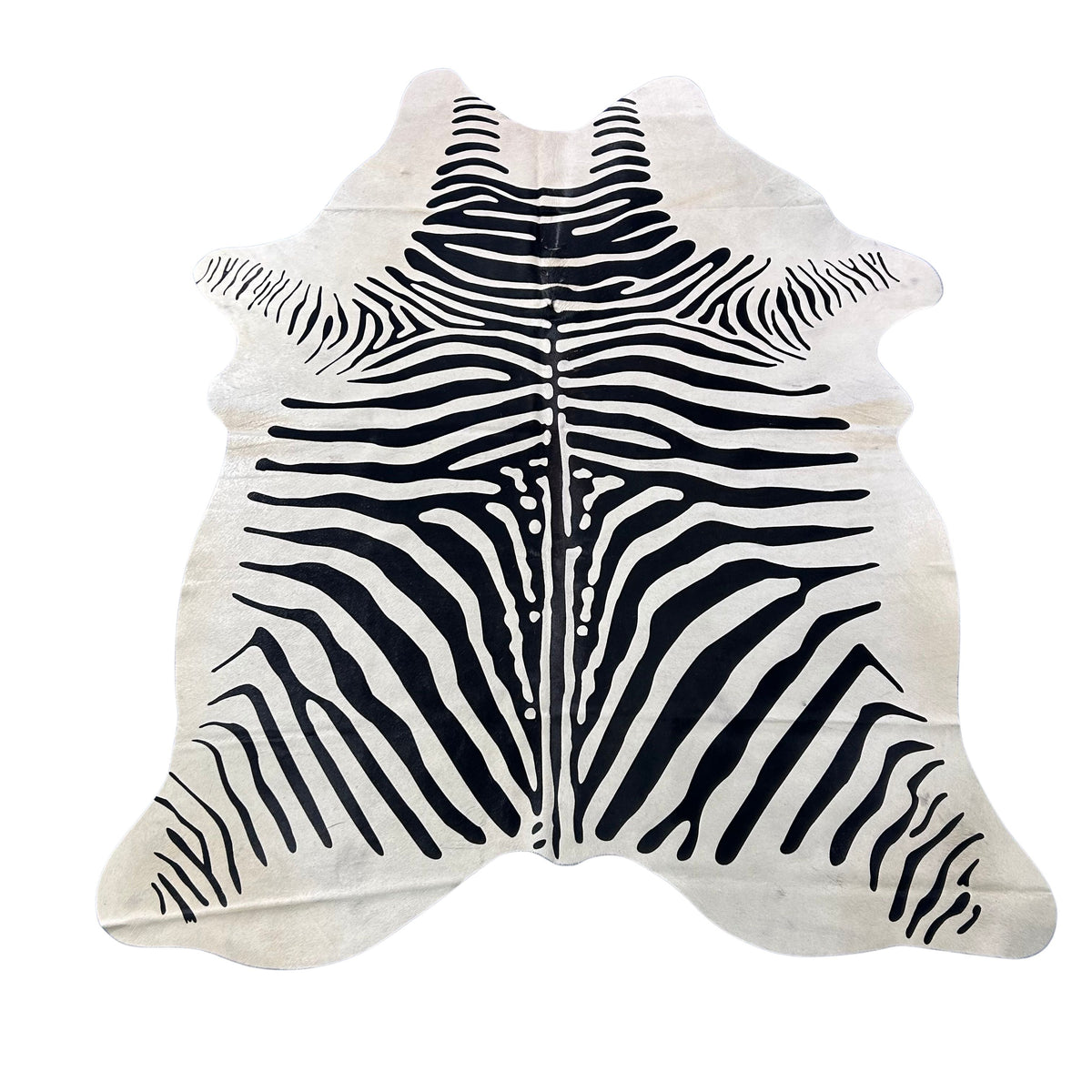 African Zebra Cowhide Rug (some imperfections) Size: 7x5.5 feet Z-229