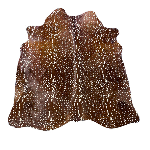 Medium Axis Deer Printed Cowhide Rug Size: 7x5.7 feet Z-246