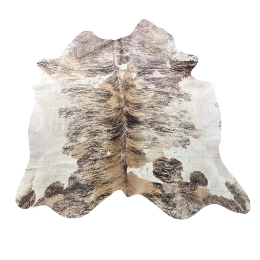 Gorgeous Tricolor Light Brindle Cowhide Rug (fire brands) Size: 7.7x7 feet Z-247