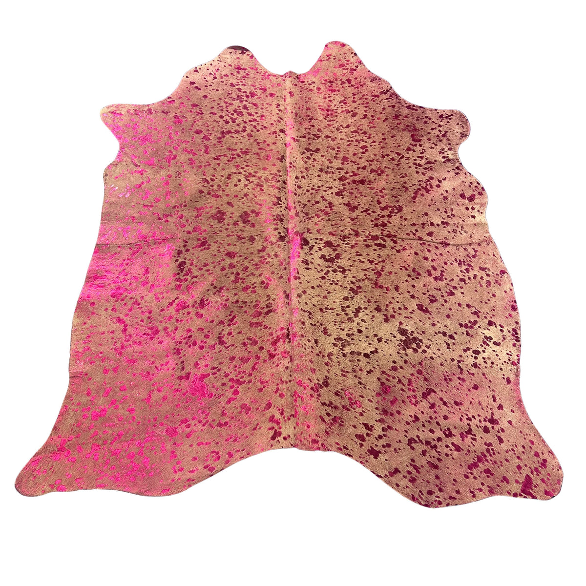 Pink Metallic Acid Washed Cowhide Rug Size: 5.5x4.7 feet Z-251