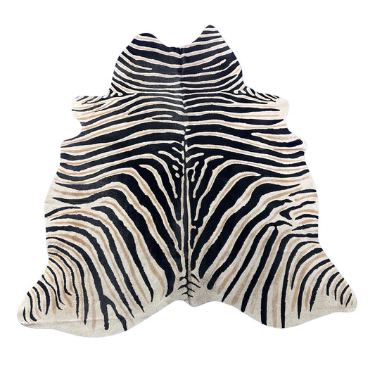 Genuine Zebra Cowhide Rug (some imperfections) Size: 7.2x6 feet Z-254