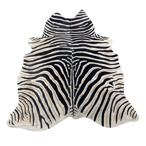 Genuine Zebra Cowhide Rug (some imperfections) Size: 7.2x6 feet Z-254