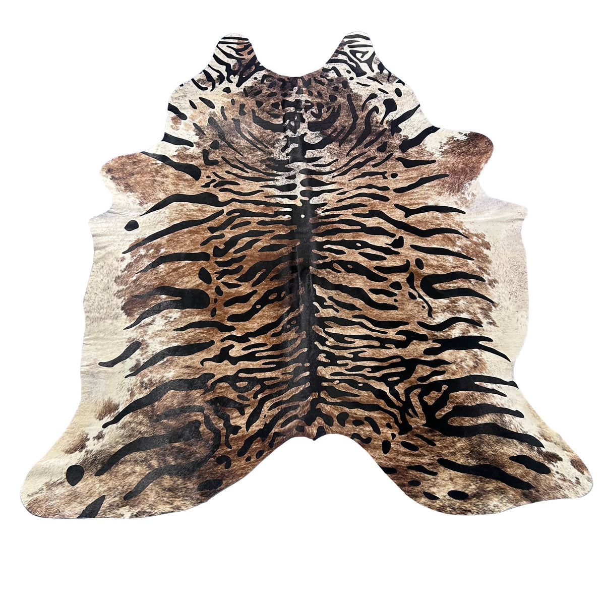 Siberean Tiger Print Cowhide Rug Size: 7.5x6.2 feet Z-259