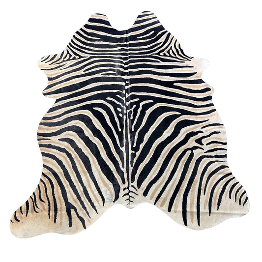 Genuine Zebra Print Cowhide Rug Size: 7.2x5.7 feet Z-269
