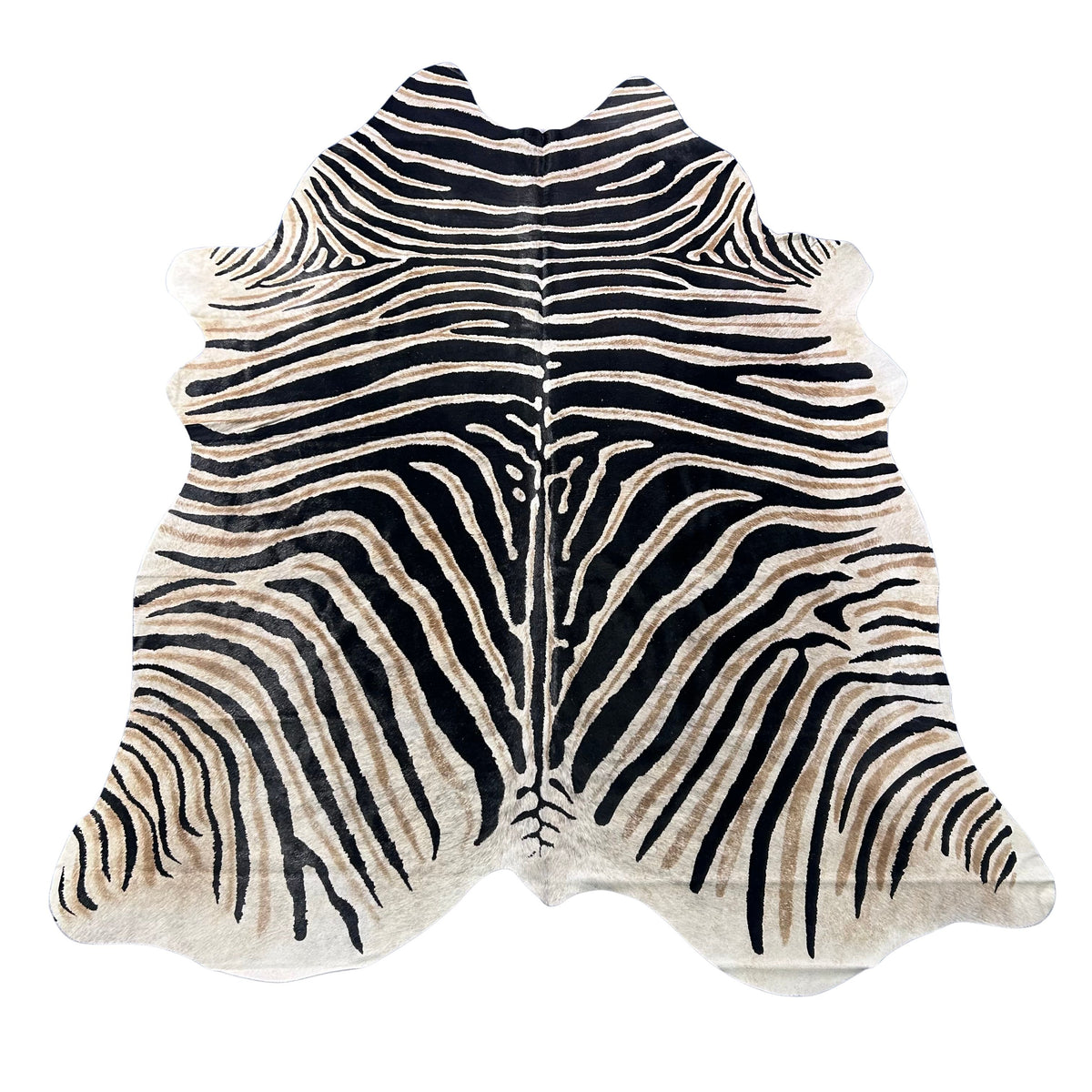 Genuine Zebra Print Cowhide Rug Size: 7.5x7 feet Z-270