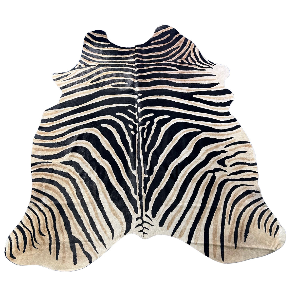 Genuine Zebra Print Cowhide Rug (beautiful quality!) Size: 7x6 feet Z-272