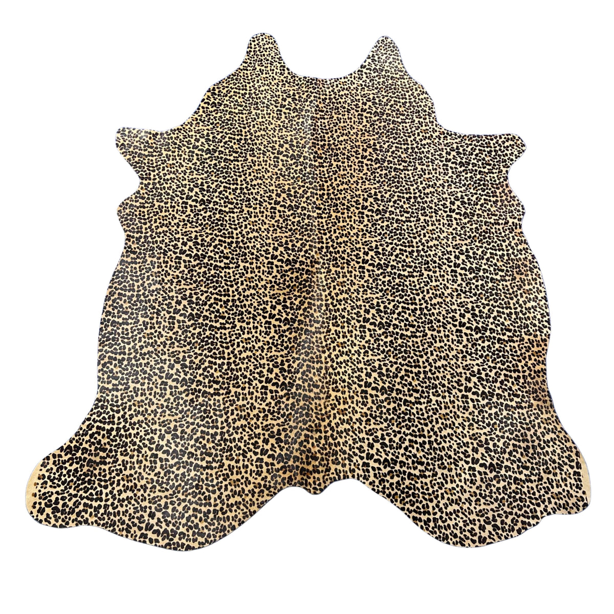 Leopard Print Cowhide Rug Size: 7x6 feet Z-288
