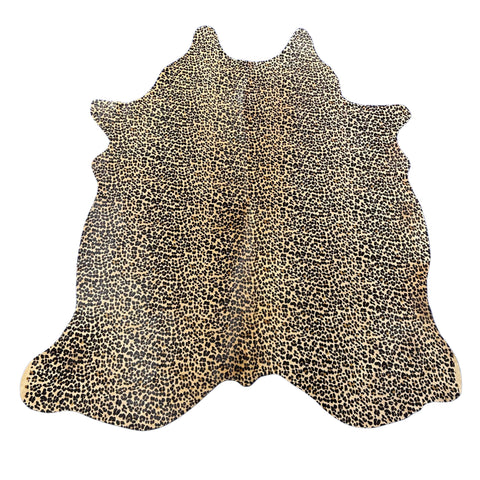 Leopard Print Cowhide Rug Size: 7x6 feet Z-288