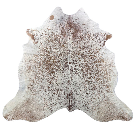 Salt & Pepper Brown and White Cowhide Rug (a bit of a hump) Size: 7x6 feet Z-291