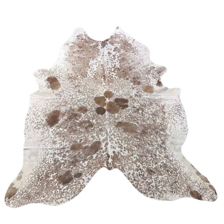 Brown & White Speckled Cowhide Rug Size: 7x6.5 feet Z-299