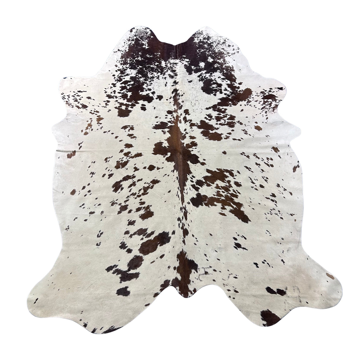 Beautiful Brown & White Speckled Cowhide Rug Size: 7x6 feet Z-301