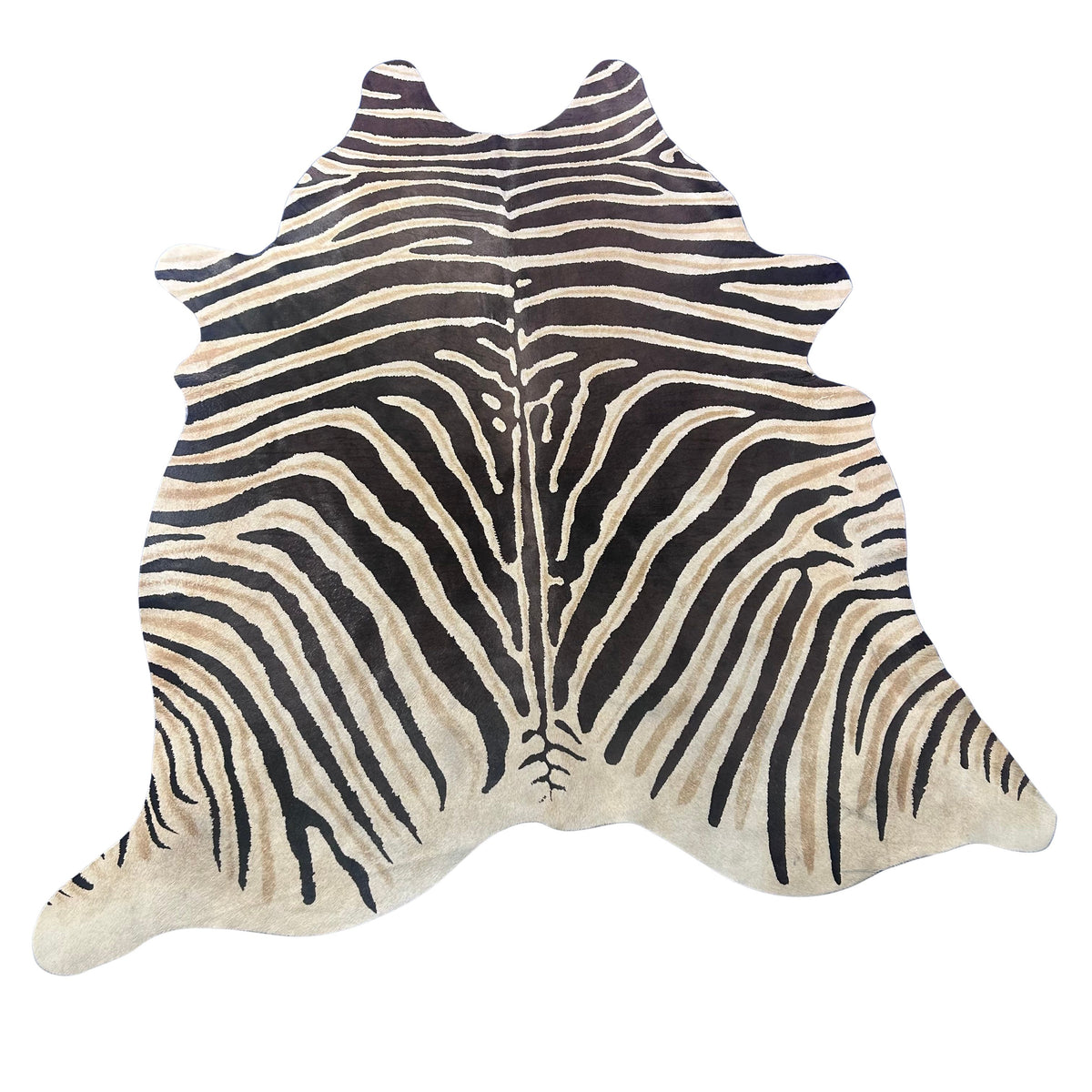 Genuine Zebra Print Cowhide Rug (brown stripes) Size: 6.2x6 feet Z-304