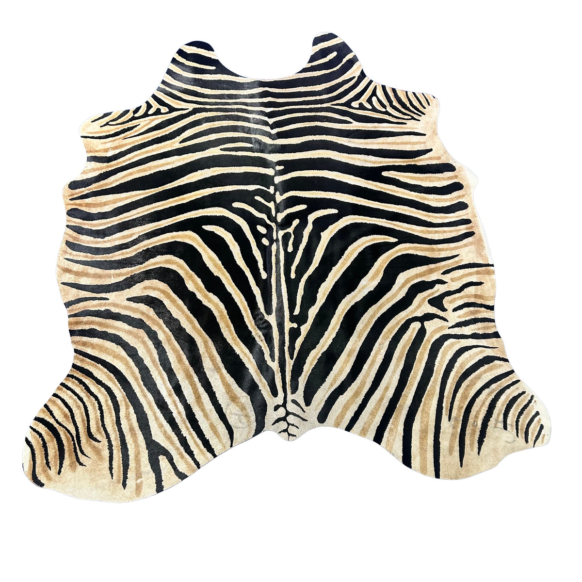 Genuine Zebra Cowhide Rug (dark inner lines) Size: 6.5x6 feet Z-314